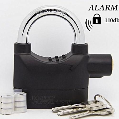 Kinbar Siren Alarm Padlock -Zinc Alloy - Black