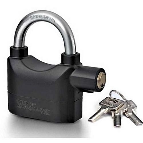 Kinbar Siren Alarm Padlock -Zinc Alloy - Black