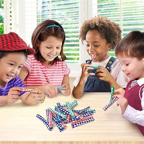 DIY 5 Bulk Pack Creativity Finger Traps Classic Natural Chinese Bamboo Fingers Trap Replacement Pop Tube Fidget Toys