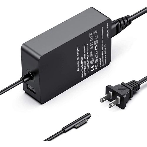Microsoft Surface Charger, 44W AC Adapter Charger for Surface Pro 9/8 /7/6 /5/4 /3, Surface Laptop 3/2/ 1, Surface Book 3/2/ 1, Surface Go Power Supply 15V 2.58A with 5V 1A USB Charging Port