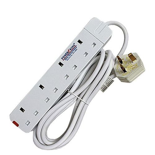 4Way Power King Extension Cable- 3Metres - White
