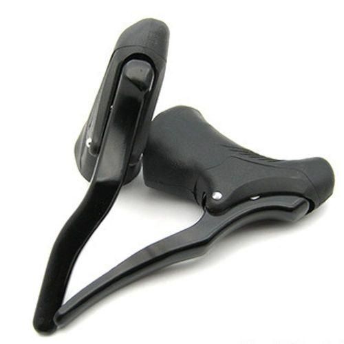 1 Pair Aluminum Alloy Road Bike Drop Bar Brake Levers Antislip Cycle Brakes Handle