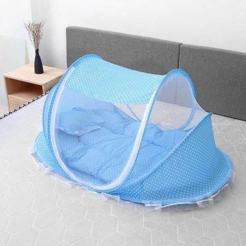 03 Years Baby Bed Tent Crib Mattress Portable Foldable Mosquito Net Newborn Bedroom Travel Bed Blue blue