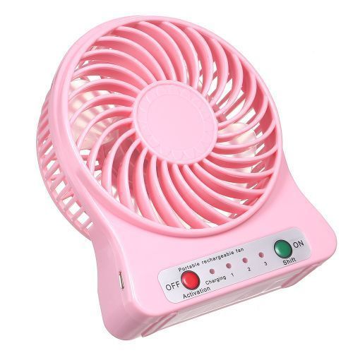 Mini Desk USB Fan 3 Gears with Night Light Portable for
