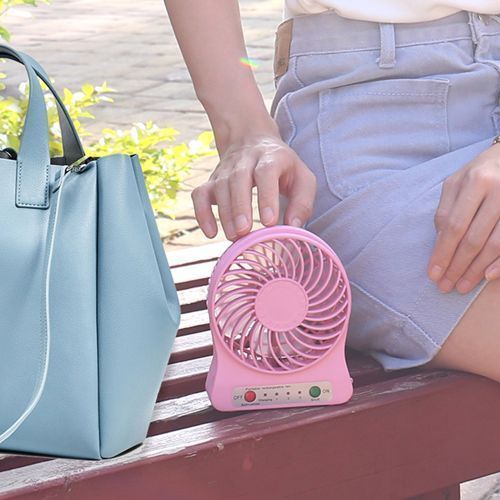 Mini Desk USB Fan 3 Gears with Night Light Portable for