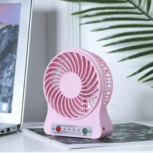 Mini Desk USB Fan 3 Gears with Night Light Portable for