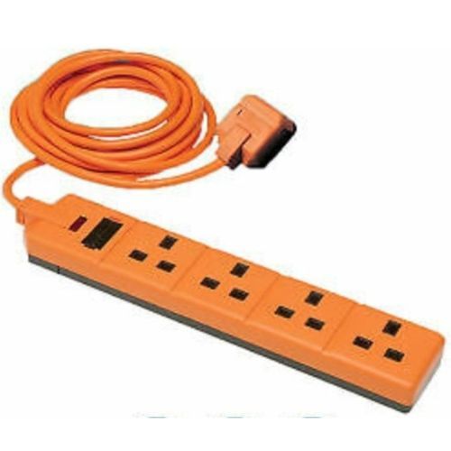 Longlasting Maqte 4 Way UK Standard Extension Cable - Orange