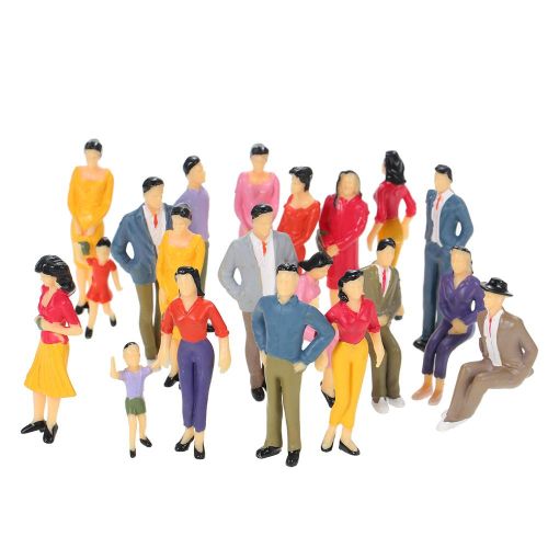 20 Pcs Scale 1:25 Building Layout Mix Painted Model People Train Street Passenger Figures NO5138