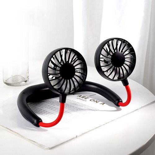 360&deg; rotating neck-mounted electric fan 3-level adjustable portable USB fan