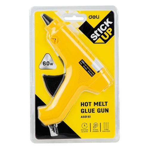 Hot Melt Glue Gun With 5 Glue Sticks - Yellow
