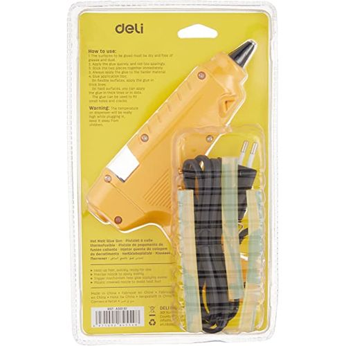 Hot Melt Glue Gun With 5 Glue Sticks - Yellow