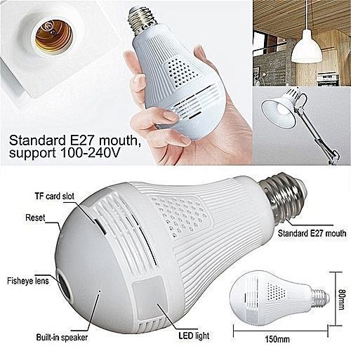 Fbi Smart Wireless Spy Camera Bulb - White