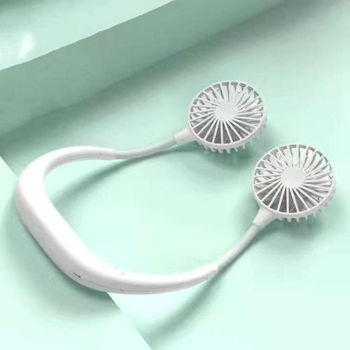 USB portable mini fan hands-free neck hanging sports fan 3-speed mini double fan with night light