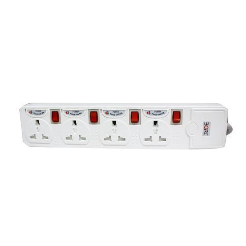 Borl 4 Ways Heavy Duty Extension Socket Surge Protected - White
