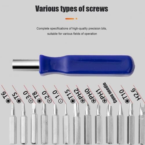 16 In 1 Set Repair Tool Kit Screwdriver Magnetic-Multicolor