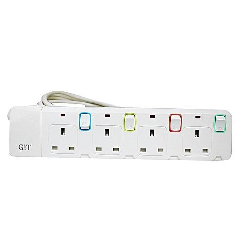 G & T Quality 13A 4-Way Extension - White