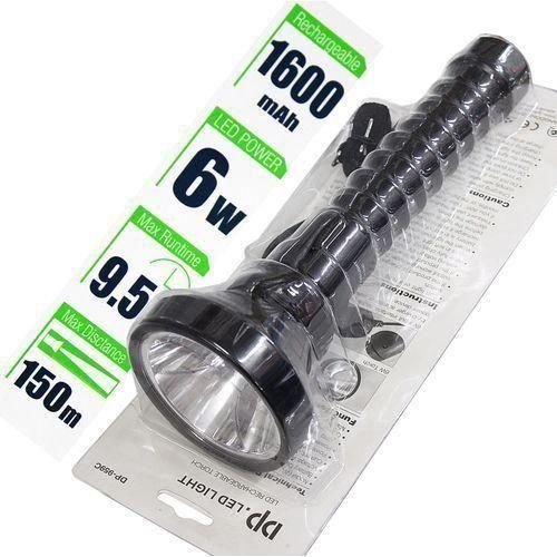 Dp Super Bright Rechargeable Flashlight Torch - Black