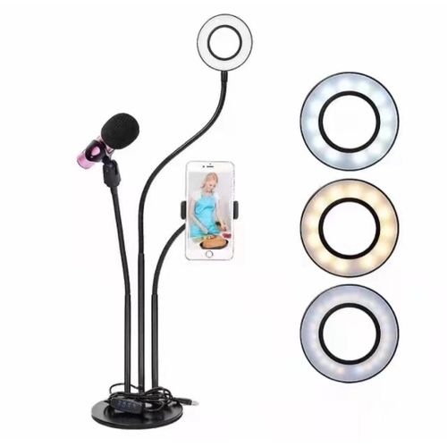 Ring light and mobile phone holder and microphone stand A15