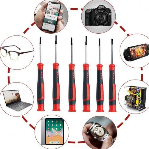 6Pcs Precision Screwdriver Set,Magnetic-Black