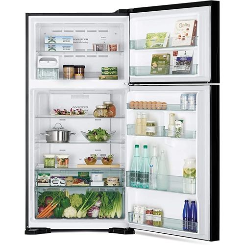 Hitachi Double Door Fridge 601L Inverter Compressor RV800BBK-Black(1 YR WRTY)