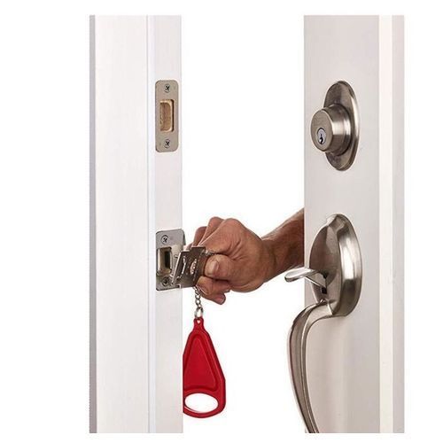 Divine Portable Safety Door Lock - Red & Silver