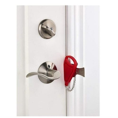 Divine Portable Safety Door Lock - Red & Silver