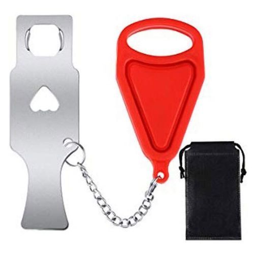 Divine Portable Safety Door Lock - Red & Silver