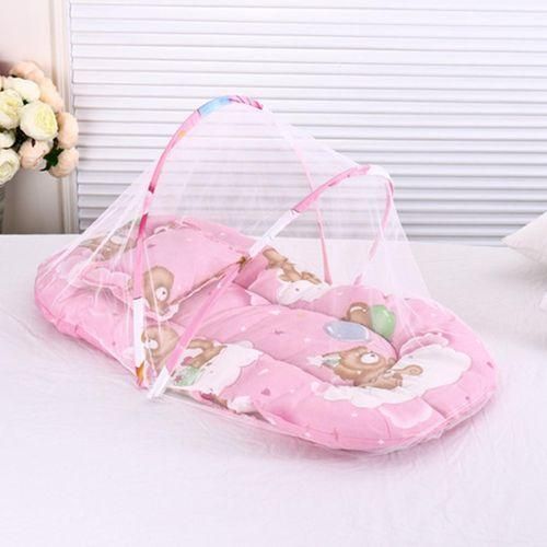 1PC Infant Mosquito Net Multifunctional universal Folding Crib Netting Children Summer Supplies Travel Bed Pink