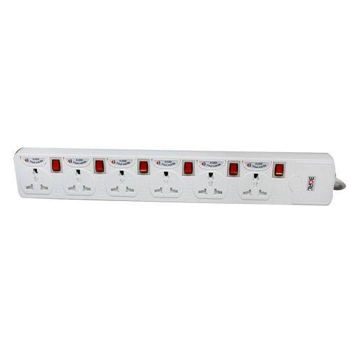 Borl Original High Grade 6 Ways Heavy Duty Extension Socket-White