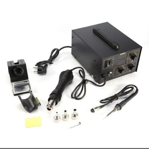 SMD Rework Station HOT AIR Tool & Soldering IRON Holder + 3 Nozzles