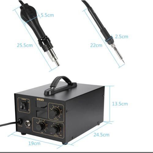 SMD Rework Station HOT AIR Tool & Soldering IRON Holder + 3 Nozzles