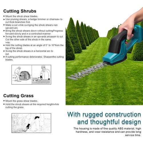 Cordless Hedge Cutter Electric Grass Trimmer Garden Branch