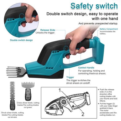 Cordless Hedge Cutter Electric Grass Trimmer Garden Branch