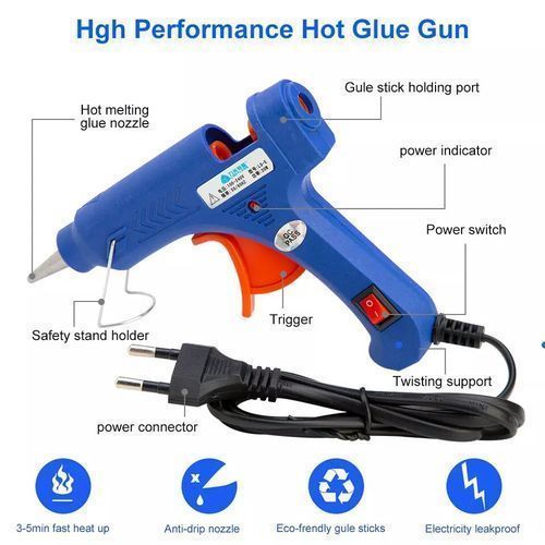 Electric Glue Gun For Bonding-Blue