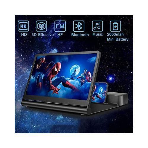 9D Smartphone Enlarged Screen 12 inch Magnifier Phone Screen with Bluetooth Speaker - Multi-colours