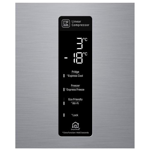 LG 455L Bottom Freezer Fridge in Silver / Matte Black Finish