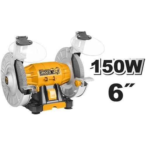 INGCO Bench Grinder Voltage:220-240V~50Hz 150W - Grey, Orange