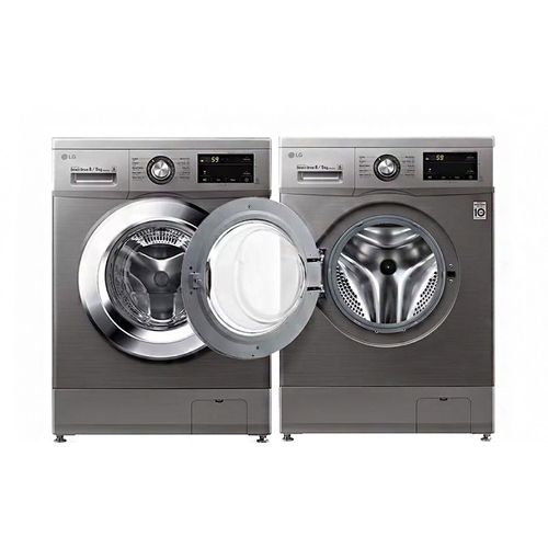 LG 8kg/5kg - Front Load Washer/Dryer - Grey & Black