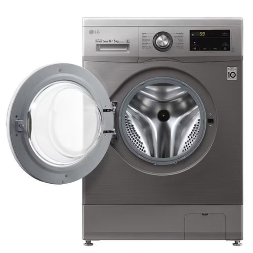 LG 8kg/5kg - Front Load Washer/Dryer - Grey & Black