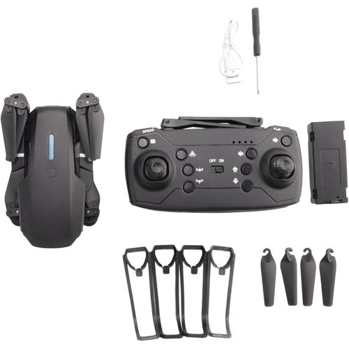 Quadcopter Pro Drone With 360-degree 4K HD Air Camera Small High Definition Wi-Fi 4 Axes Folding Real-time Image transmission Fixed Height Remote Control Pro Wifi Drone Gift Toys Dual Camera 2 Battery  - Multicolor
