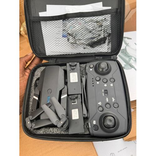 Quadcopter Pro Drone With 360-degree 4K HD Air Camera Small High Definition Wi-Fi 4 Axes Folding Real-time Image transmission Fixed Height Remote Control Pro Wifi Drone Gift Toys Dual Camera 2 Battery  - Multicolor