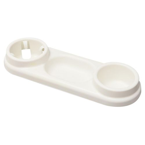 Universal Stroller Snack Tray with Cup Holder & Recessed Bowl Stroller Tray for Kids Eating or Playing,White NO5235