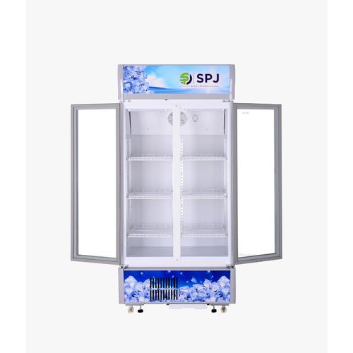 SPJ 2-Door 700 Liter  Beverage Cooler Chiller Showcase Freezer- White..