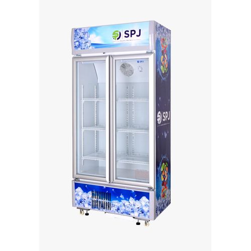 SPJ 2-Door 700 Liter  Beverage Cooler Chiller Showcase Freezer- White..