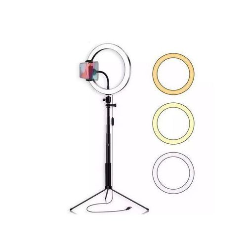 General Full Set 26CM Dimmable LED Studio Camera Ring Light - Black
