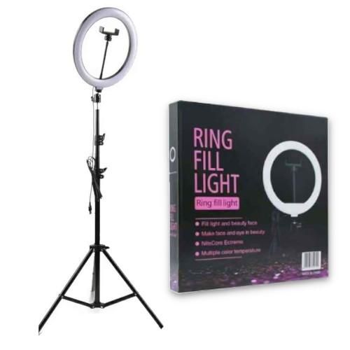 10 Inch Ring Light Dimmable 3 Color LED - Black