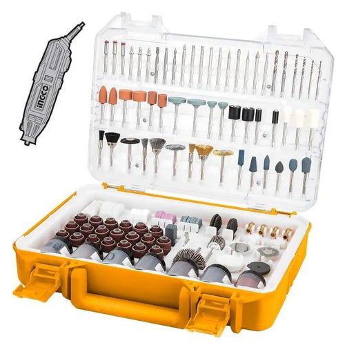 INGCO 420Pcs Accessories Set For Mini Drill /Die Grinder - Orange / Silver