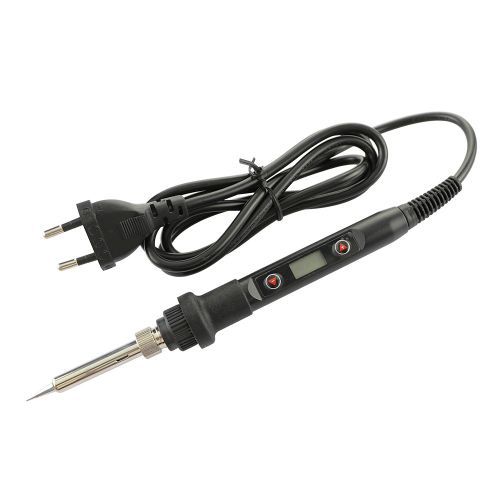 80W LCD Digital Display Temperature Adjustable 220V EU Electric Soldering Iron Set Soldering Repair Kit - Black