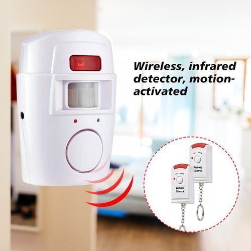 Wireless Remote Controlled Mini Alarm with IR Infrared Motion r Detector & 105dB Loud  For Home Security Anti-Theft