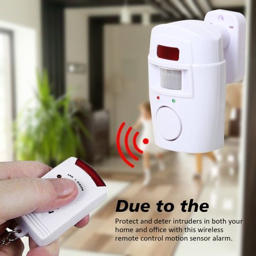 Wireless Remote Controlled Mini Alarm with IR Infrared Motion r Detector & 105dB Loud  For Home Security Anti-Theft